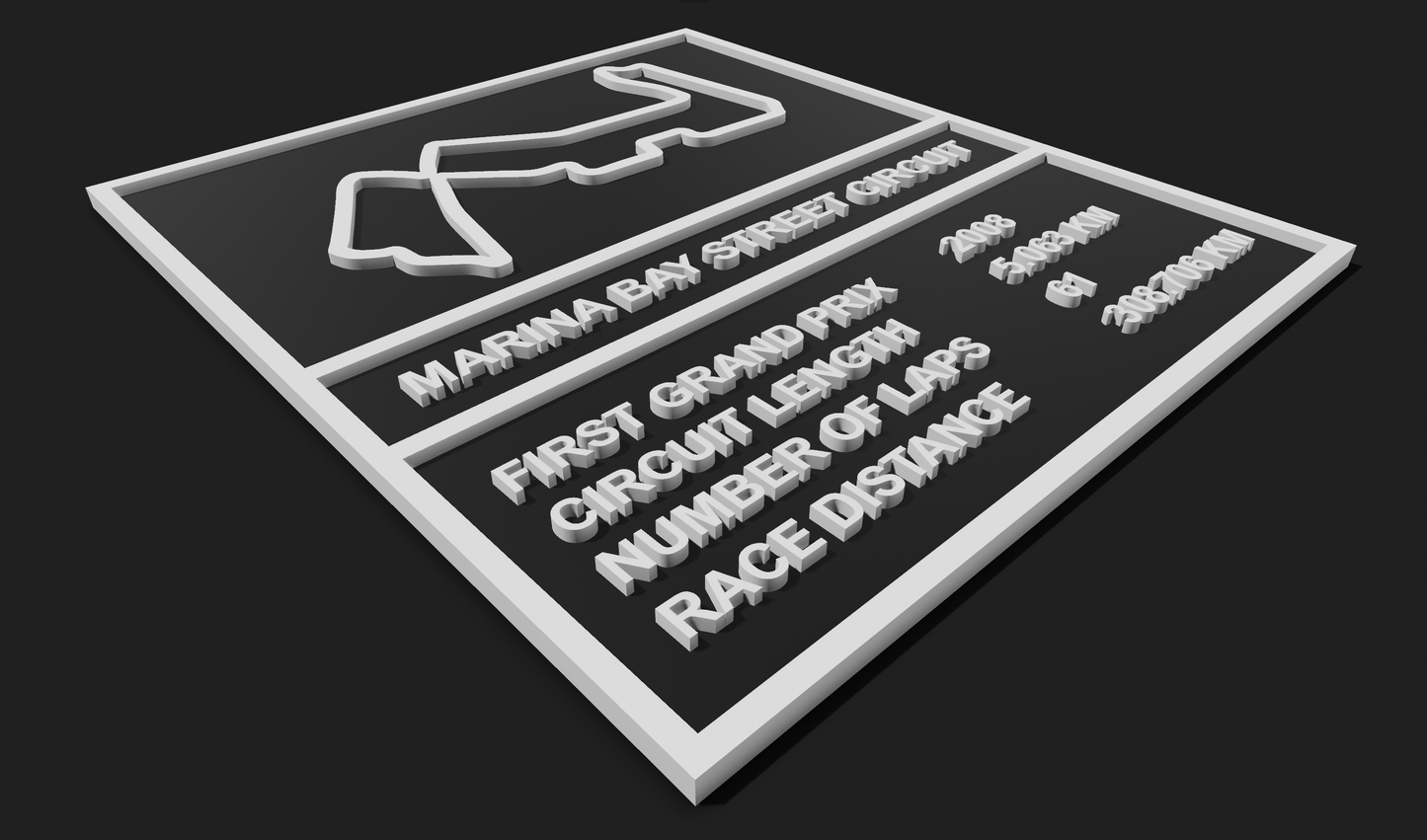 Marina Bay Street F1 Circuit Plaque