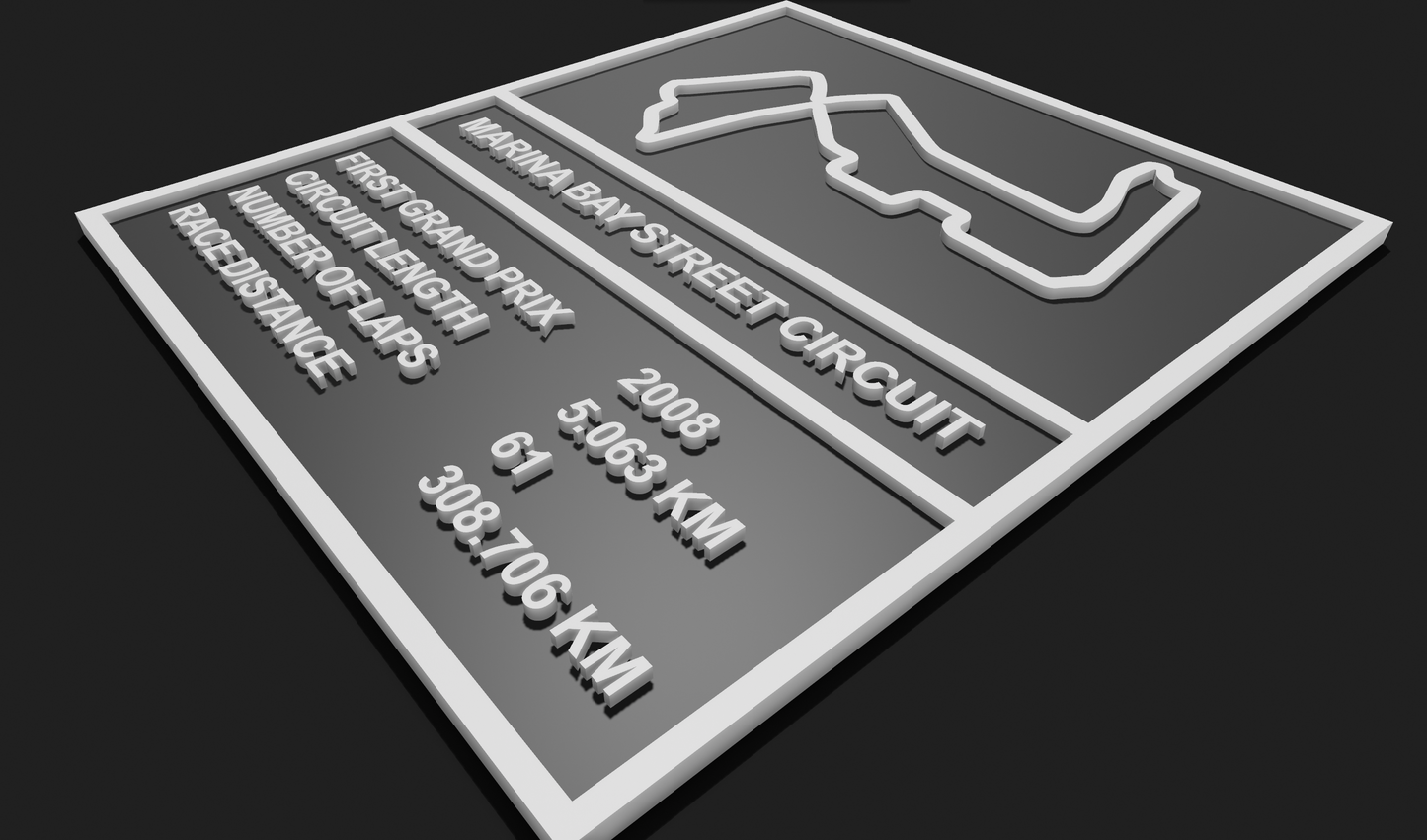 Marina Bay Street F1 Circuit Plaque