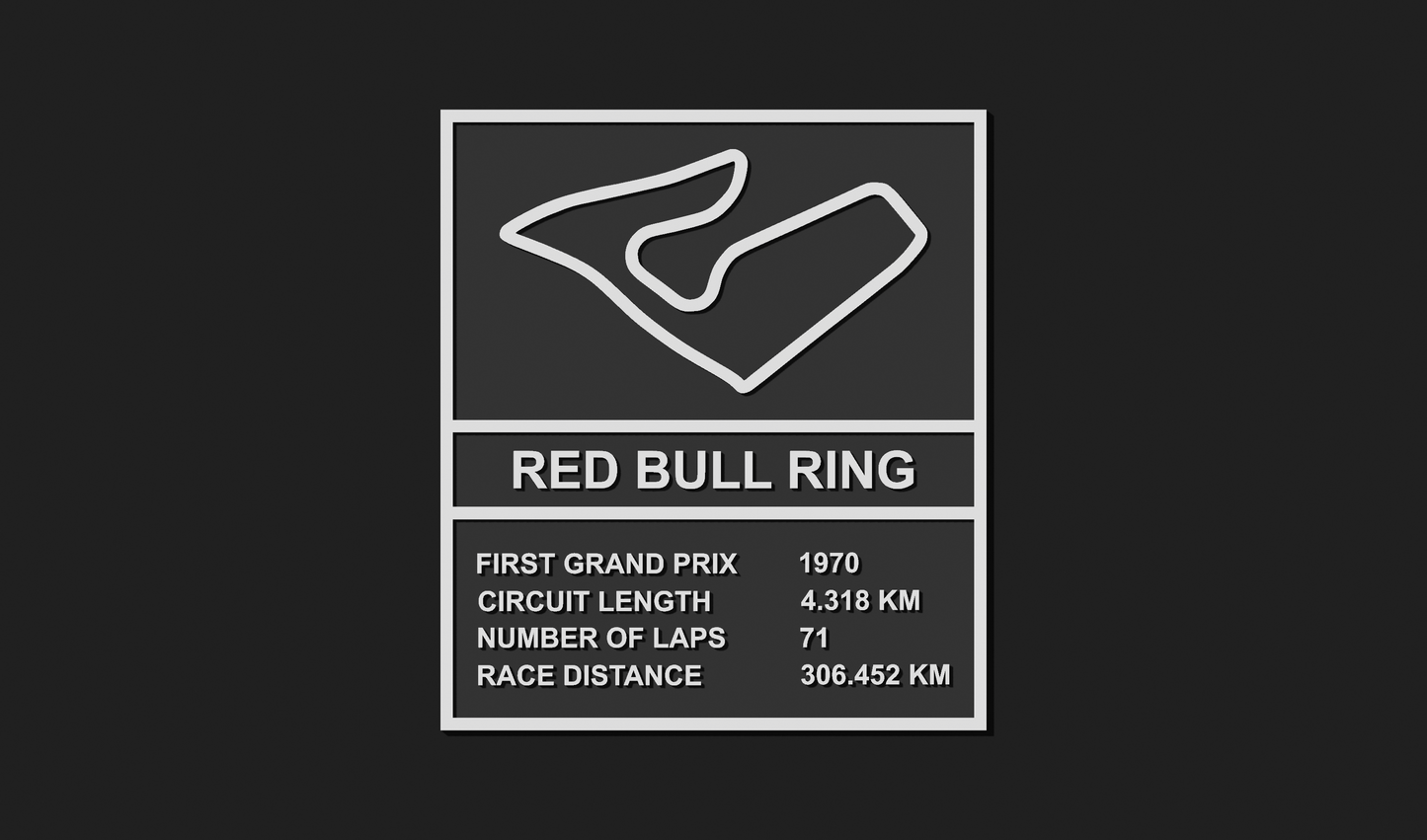 Red Bull Ring F1 Circuit Plaque