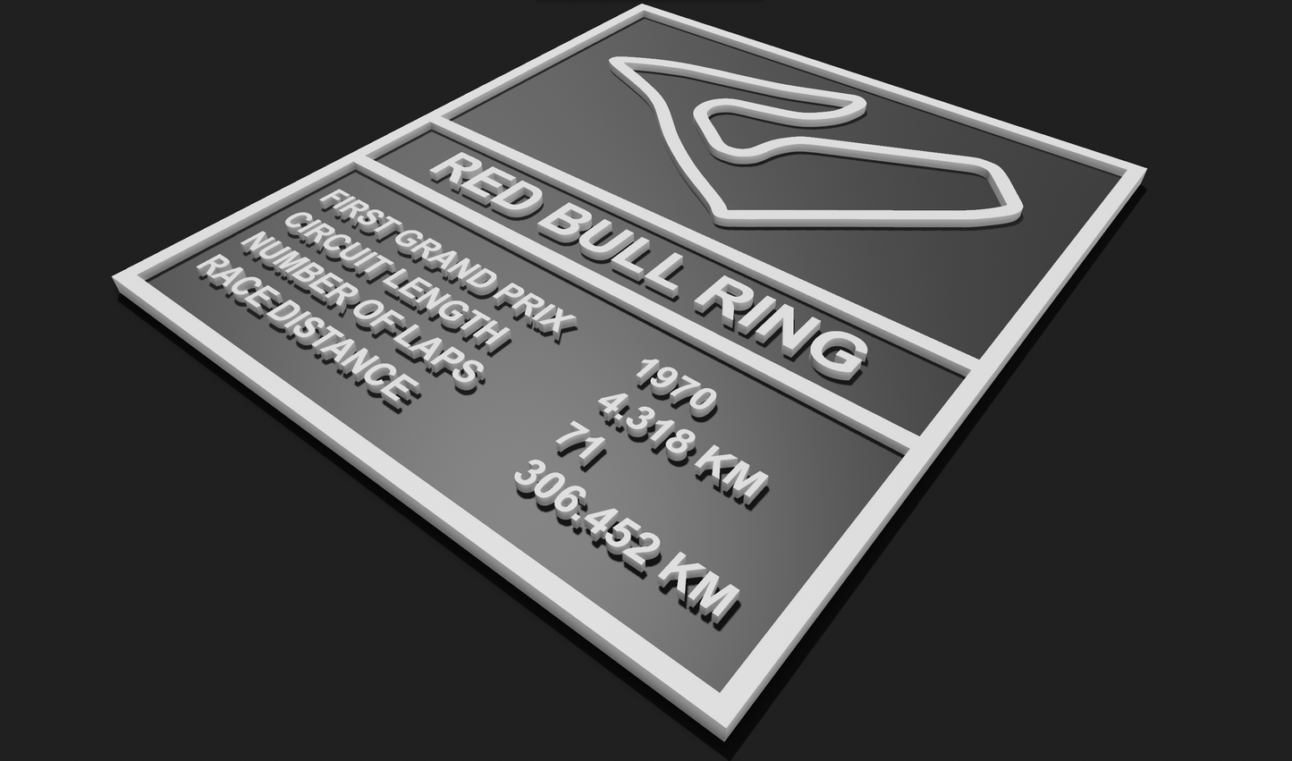 Red Bull Ring F1 Circuit Plaque
