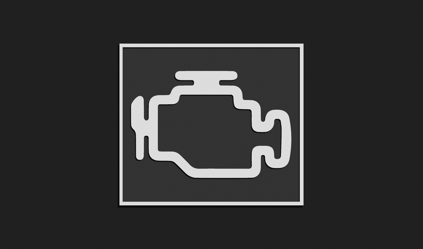 Engine Warning Symbol Wall Art Plaque