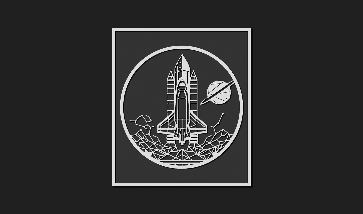 Space Rocket Wall Art Plaque