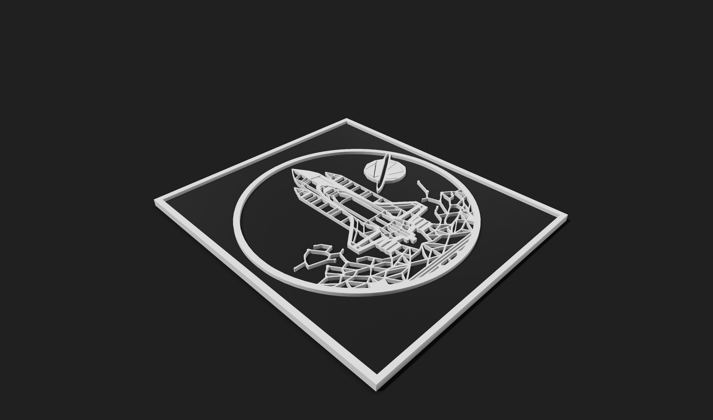 Space Rocket Wall Art Plaque