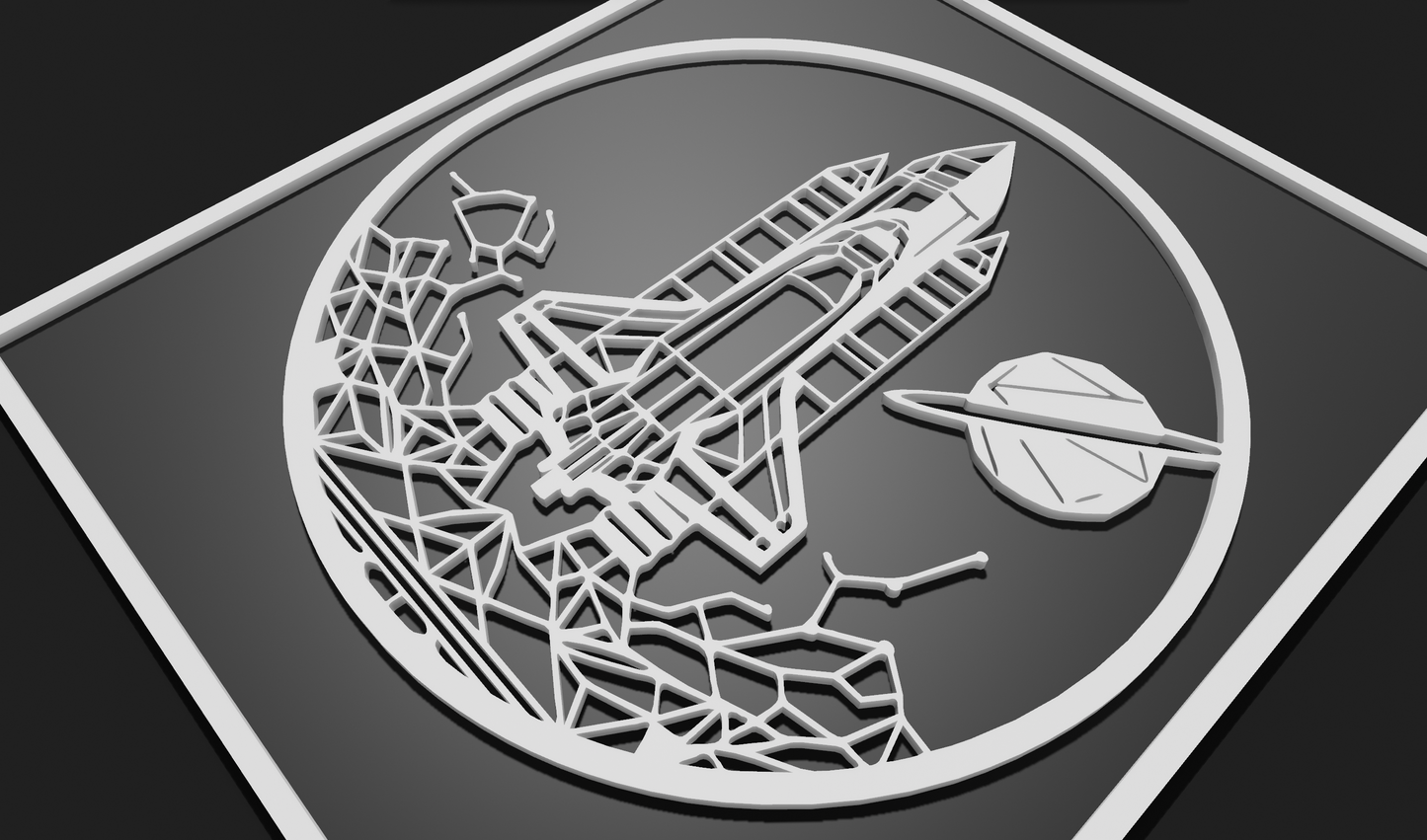 Space Rocket Wall Art Plaque