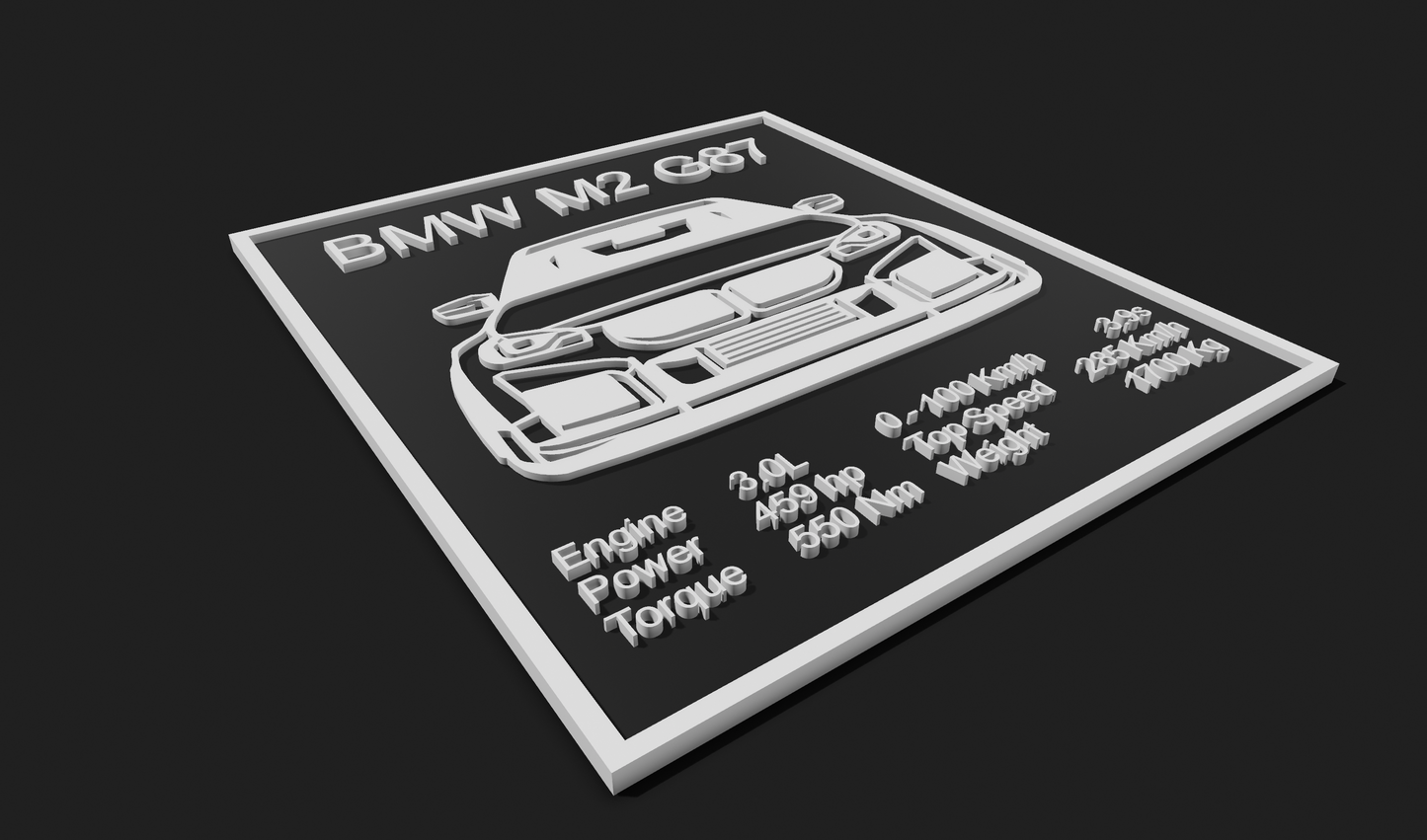 BMW M2 G87 Car Plaque