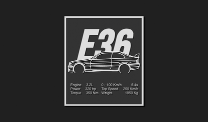 BMW M3 E36 Car Plaque