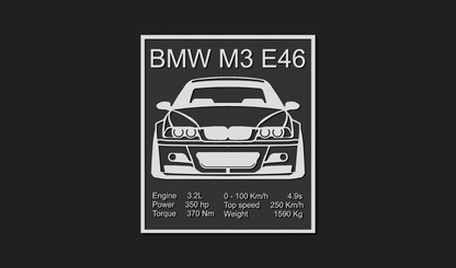 BMW M3 E46 Car Plaque