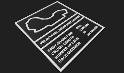 Melbourne Grand Prix F1 Circuit Plaque