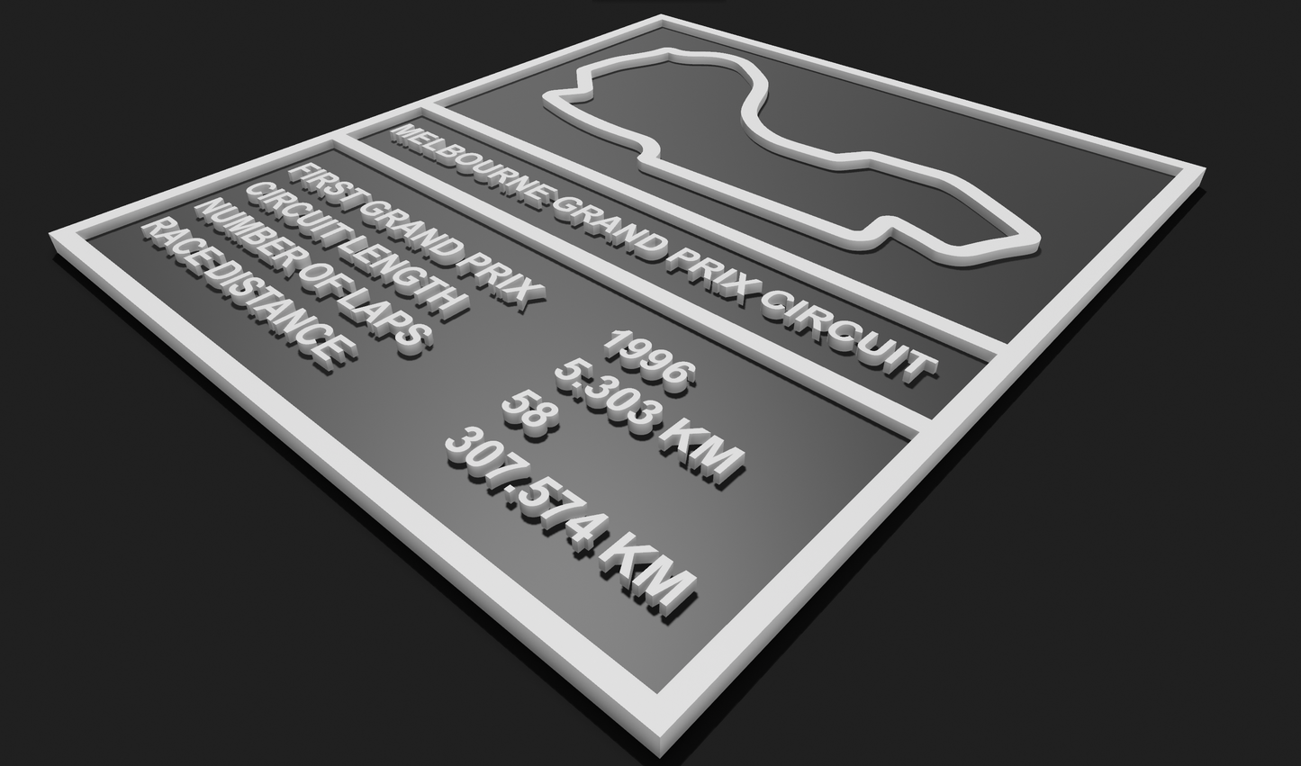 Melbourne Grand Prix F1 Circuit Plaque