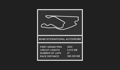 Miami International Autodrome F1 Plaque