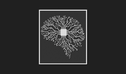 Microchip Brain Art Plaque