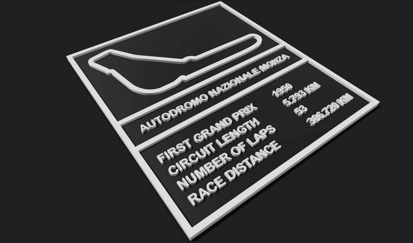 Autodromo Nazionale Monza F1 Circuit Plaque