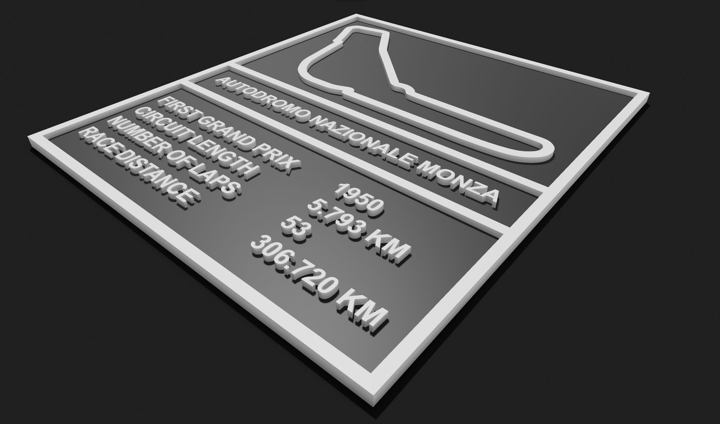 Autodromo Nazionale Monza F1 Circuit Plaque