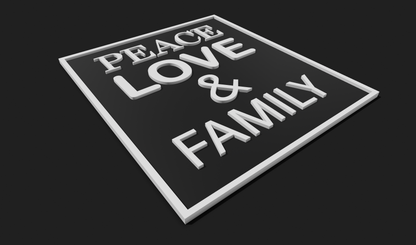 Peace, Love & Family Decoration Plaque