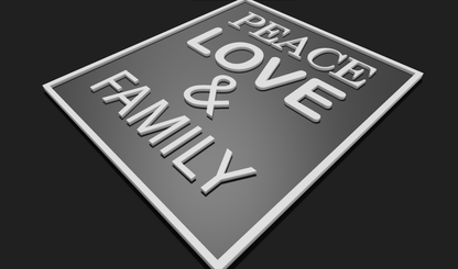 Peace, Love & Family Decoration Plaque