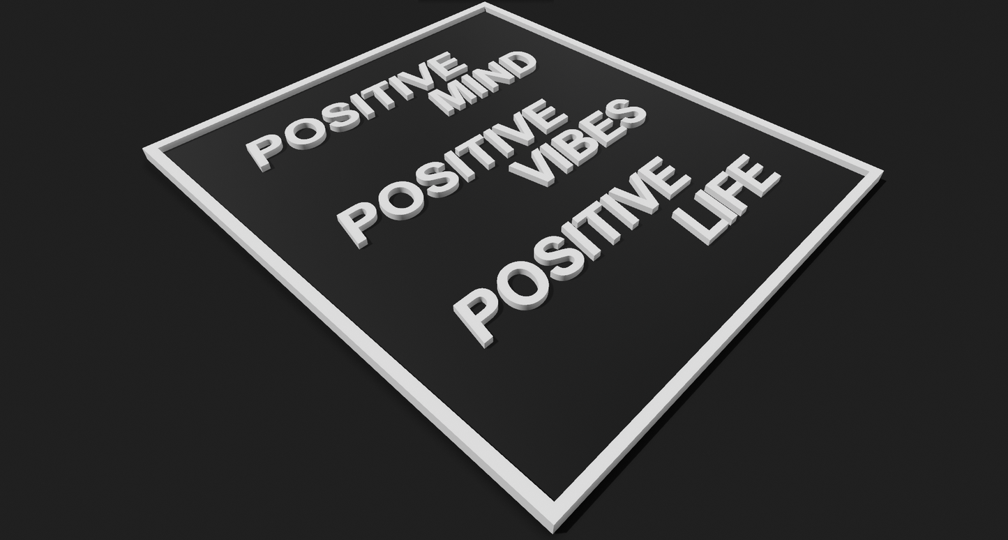 Positive Mind, Positive Vibes, Positive Life Decoration Plaque