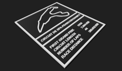 Circuit de Spa-Francorchamps F1 Plaque