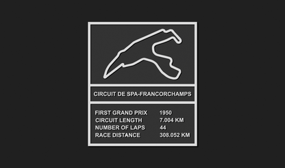 Circuit de Spa-Francorchamps F1 Plaque