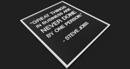 "Great Things in Business..." - Steve Jobs Quote Plaque