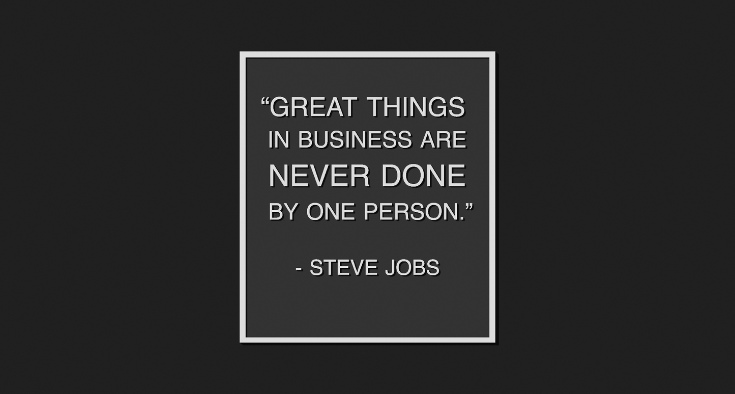 "Great Things in Business..." - Steve Jobs Quote Plaque