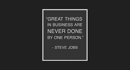 "Great Things in Business..." - Steve Jobs Quote Plaque