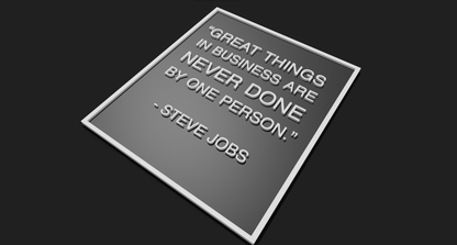 "Great Things in Business..." - Steve Jobs Quote Plaque