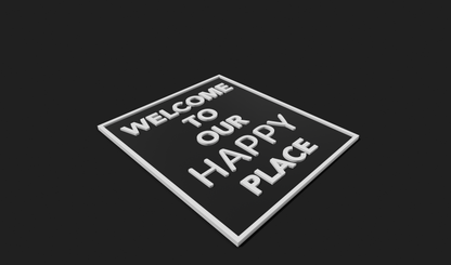 Welcome to our Happy Place Decoration Plaque