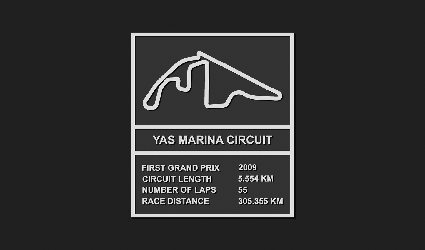 Yas Marina F1 Circuit Plaque