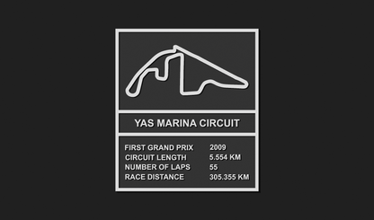 Yas Marina F1 Circuit Plaque