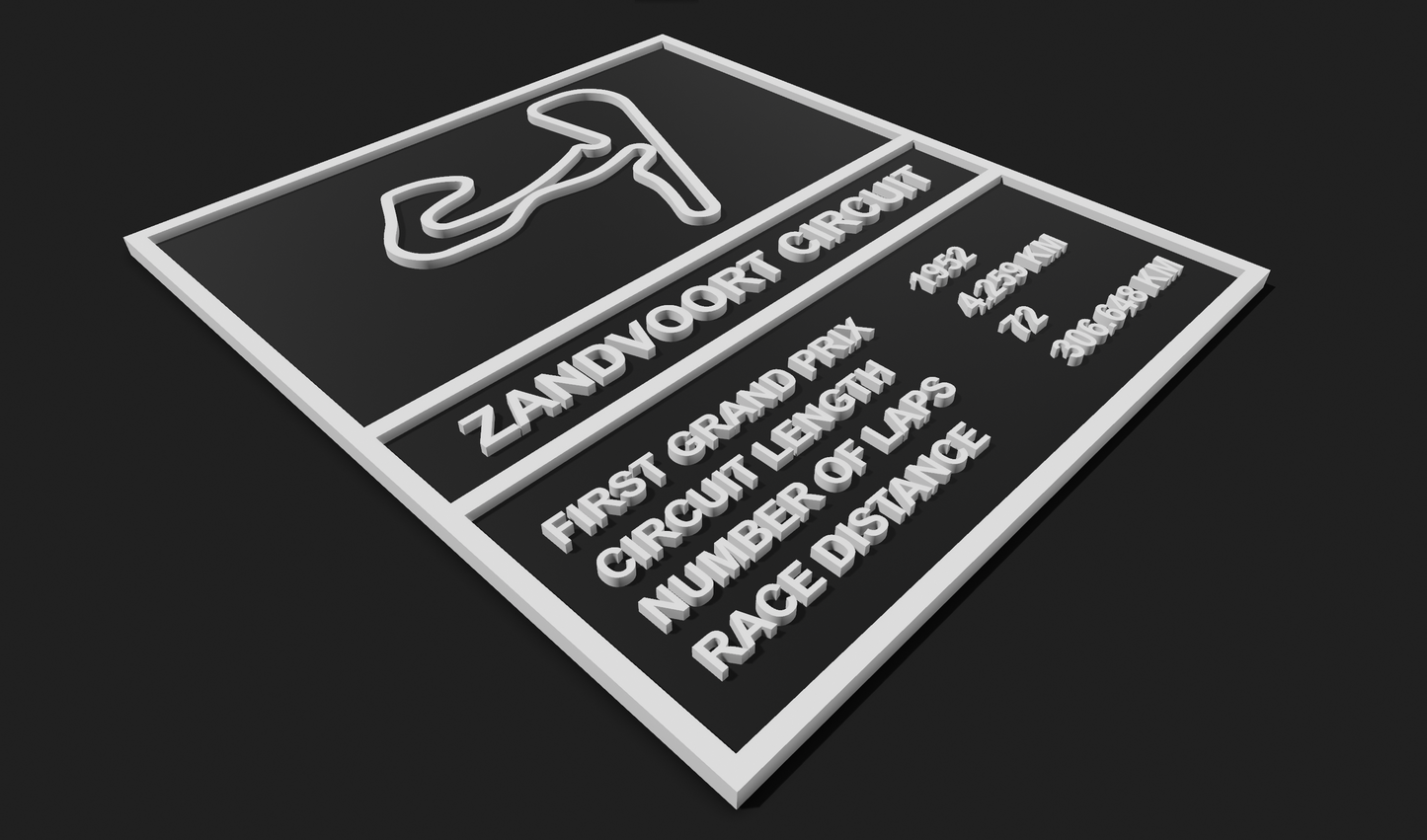 Zandvoort F1 Circuit Plaque