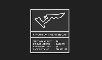 Circuit of the Americas F1 Plaque