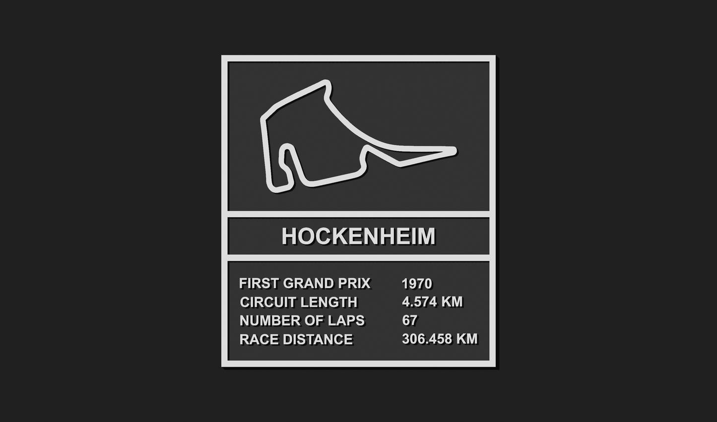 Hockenheim F1 Circuit Plaque