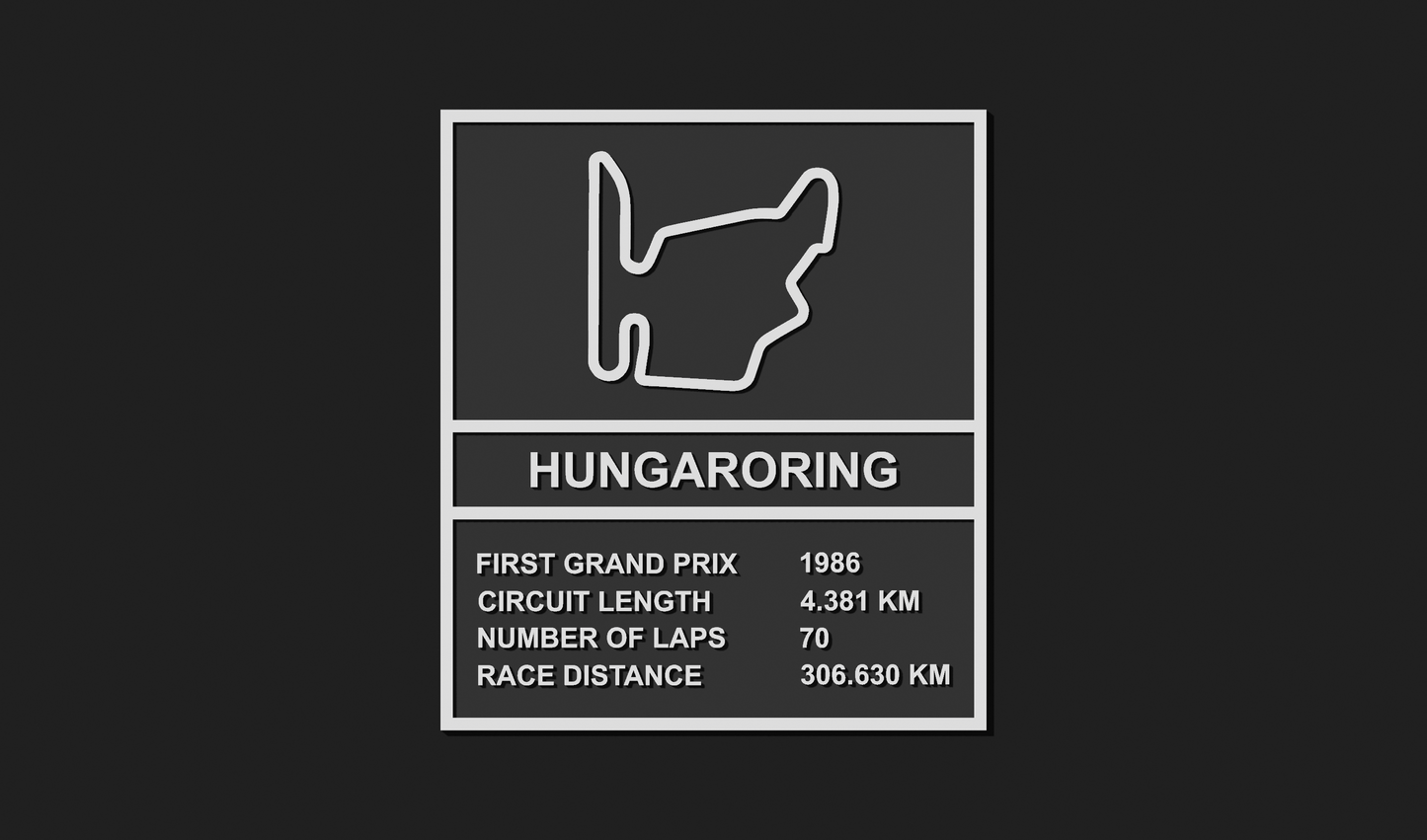 Hungaroring F1 Circuit Plaque