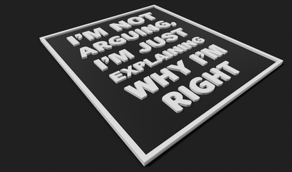 I'm not arguing, I'm just explaining why I'm right Decoration Plaque