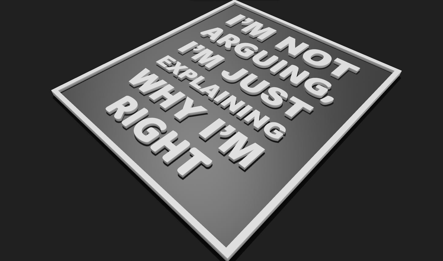 I'm not arguing, I'm just explaining why I'm right Decoration Plaque