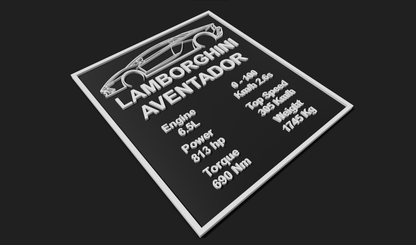 Lamborghini Aventador Car Plaque