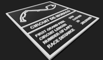 Circuit de Monaco F1 Plaque