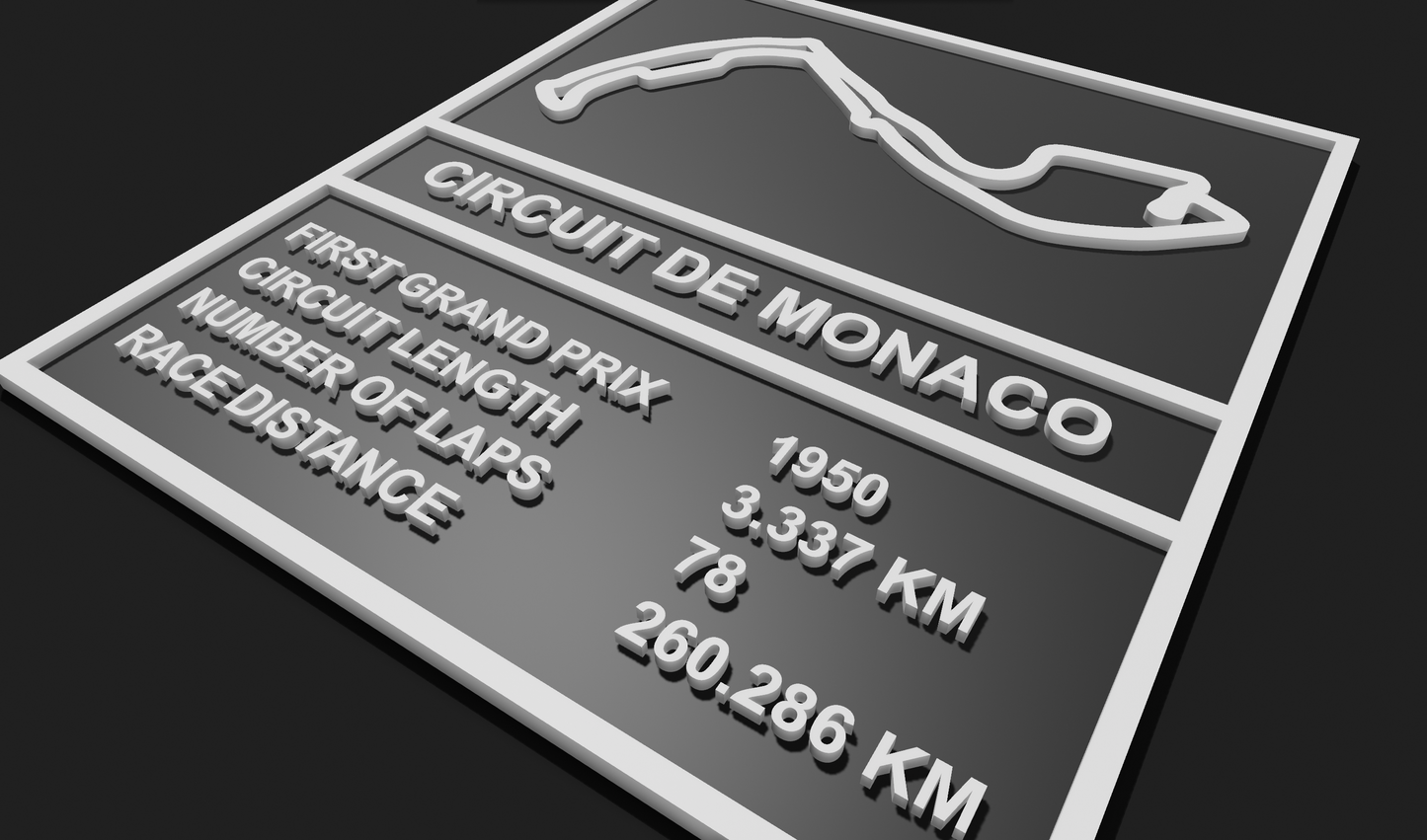 Circuit de Monaco F1 Plaque