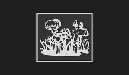 Mushrooms Wall Art Plaque