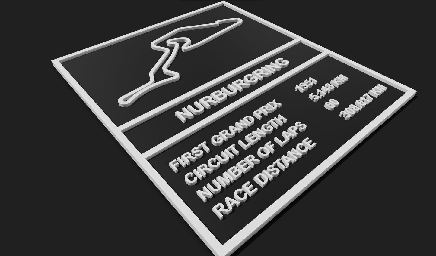 Nurburgring F1 Circuit Plaque