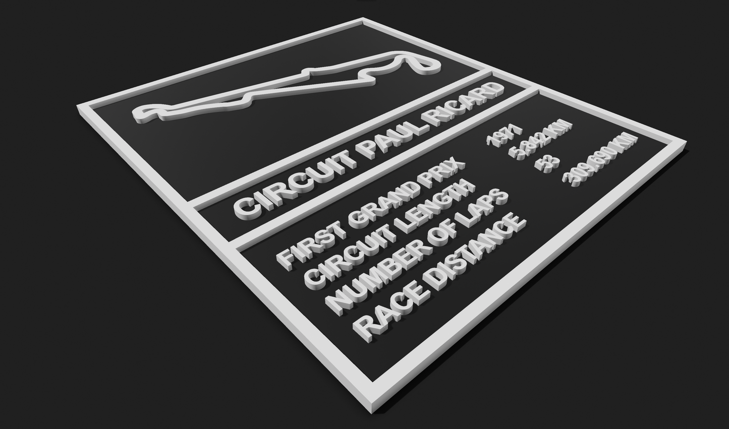 Circuit Paul Ricard F1 Plaque